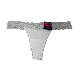 Maidenform Women's Size XL 8 Panty Thong Luxurious Lace White New With Tags